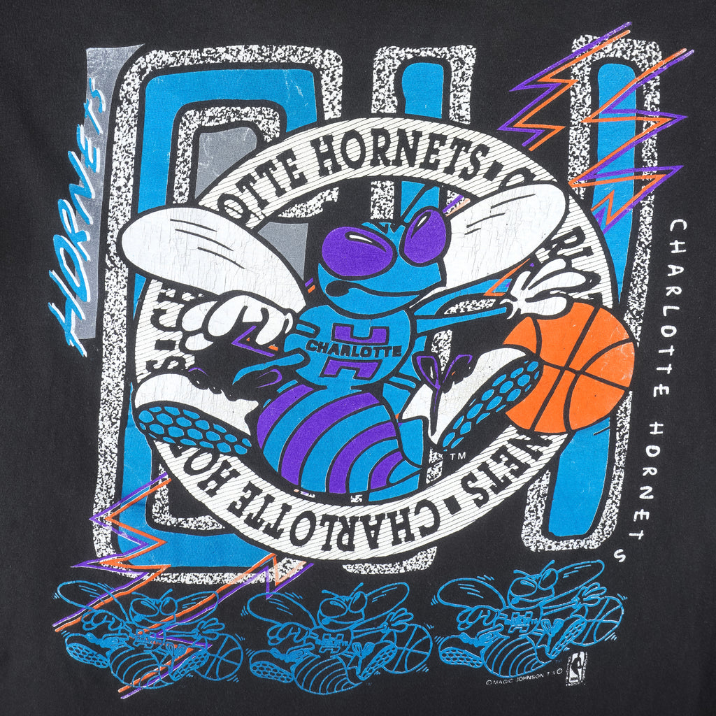 NBA (Magic Johnson T's) Charlotte Hornets Single Stitch T-Shirt 1990s Large