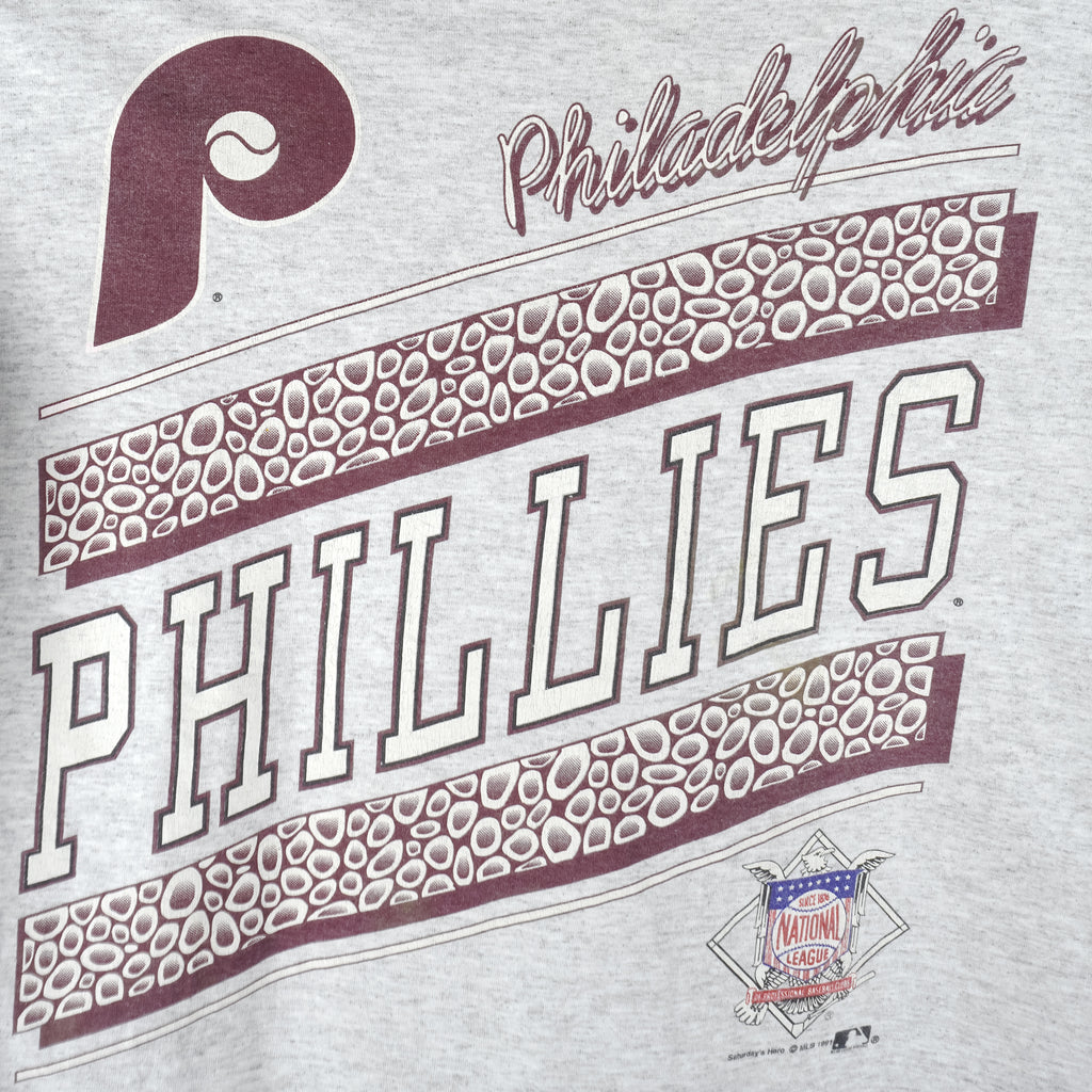MLB (Signal Sports) - Philadelphia Phillies National League T-Shirt 1991 Large Vintage Retro Baseball
