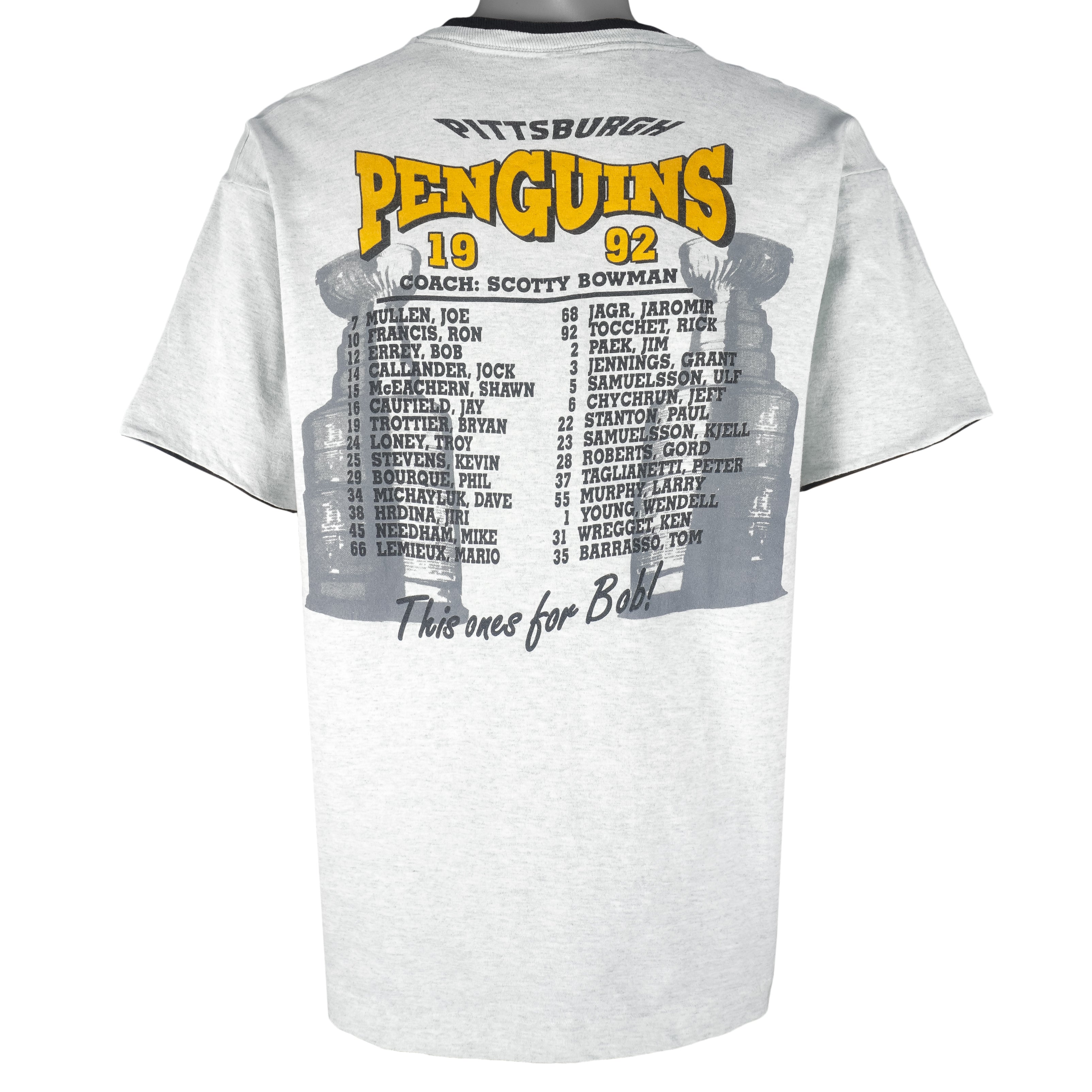 NHL - Pittsburgh Penguins Back To Back Champions T-Shirt 1992 Large Vintage Retro Hockey