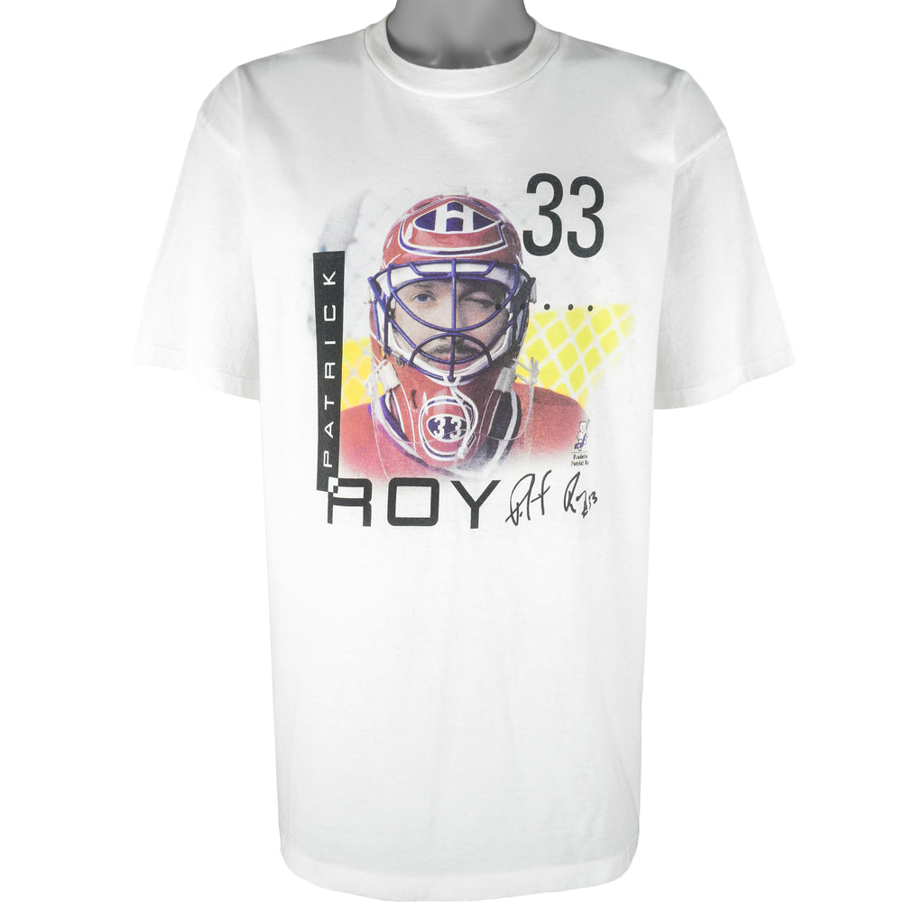 NHL (Gildan) - Montreal Canadiens Patrick Roy 33 T-Shirt 1990s X-Large Vintage Retro Hockey