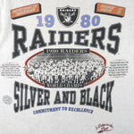 NFL (Long Gone) - Raiders Silver And Black Commitment To Excellence T-Shirt 1993 X-Large Vintage Retro Football