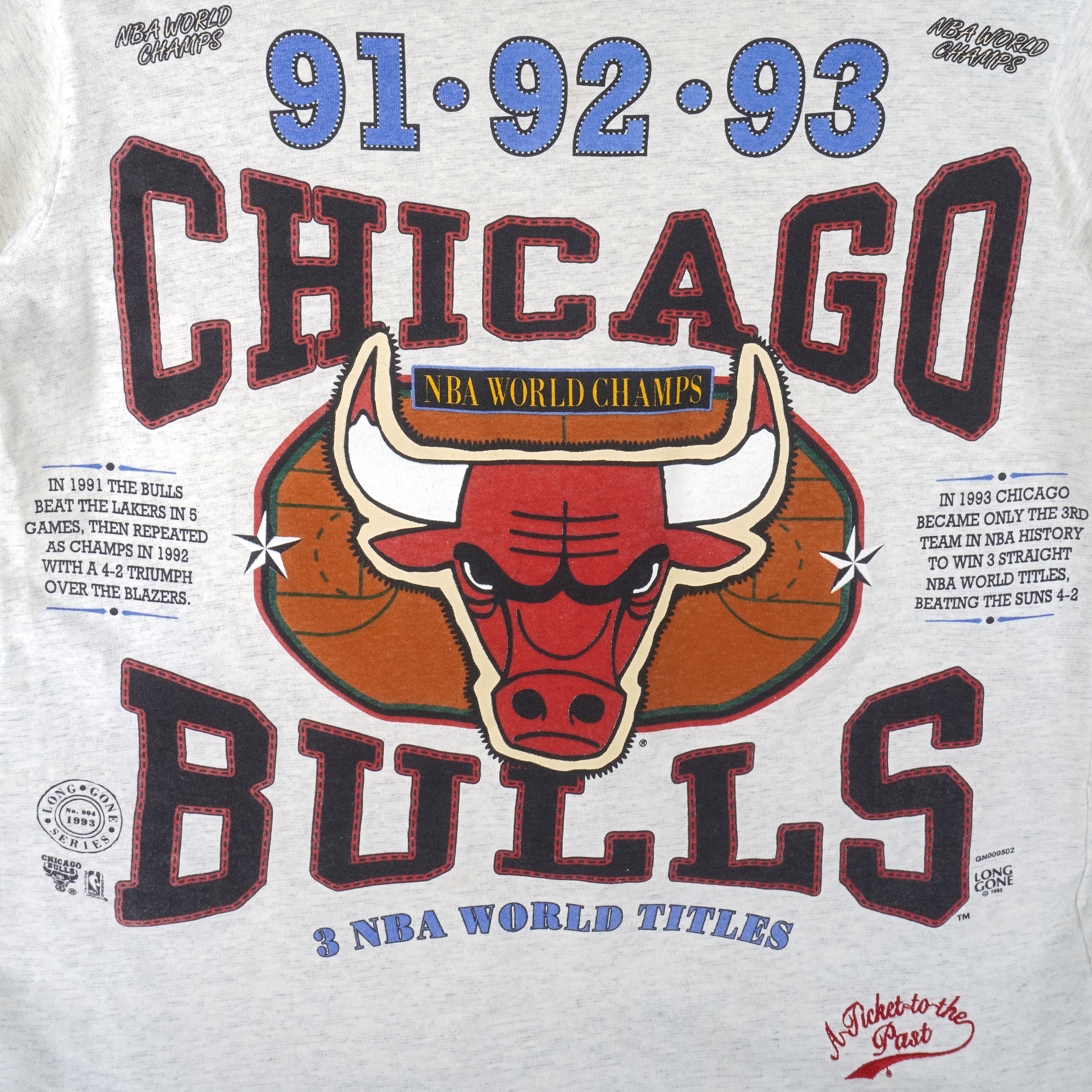 Vintage Chicago Bulls T-shirt Jordan Repeat 3 Peat 1998 Starter M