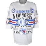 NHL (Long Gone) - New York Rangers The Broadway Blues T-Shirt 1992 X-Large Vintage Retro Hockey