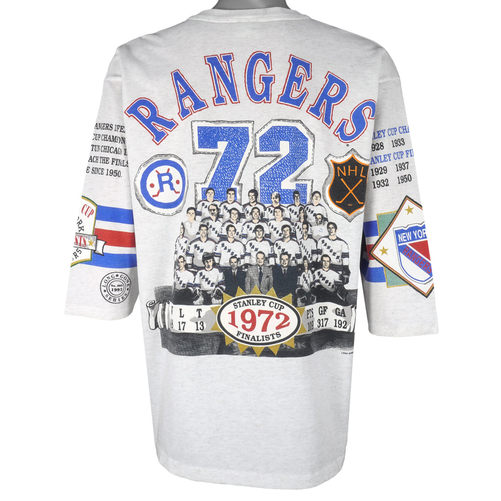 NHL (Long Gone) - New York Rangers The Broadway Blues T-Shirt 1992 X-Large Vintage Retro Hockey