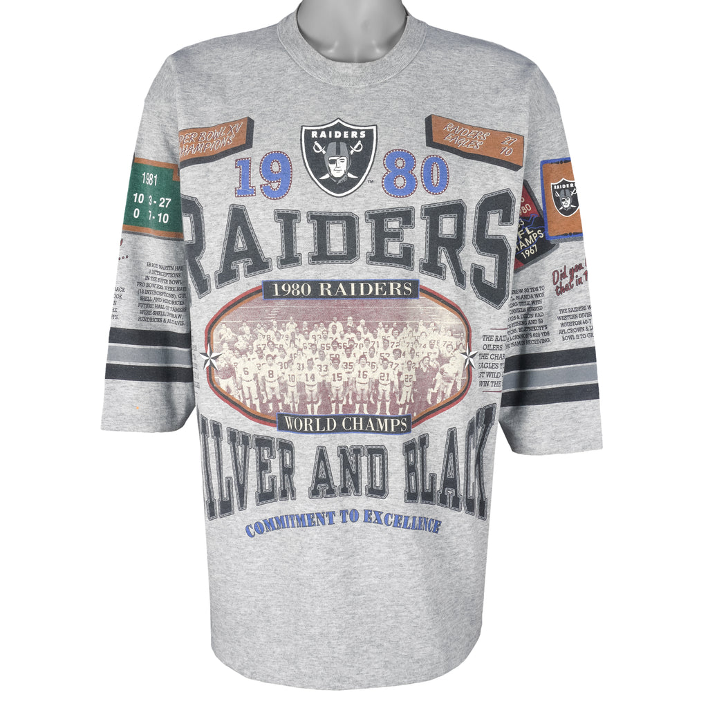 NFL (Long Gone) - Raiders Super Bowl XV Champions T-Shirt 1992 X-Large Vintage Retro Football