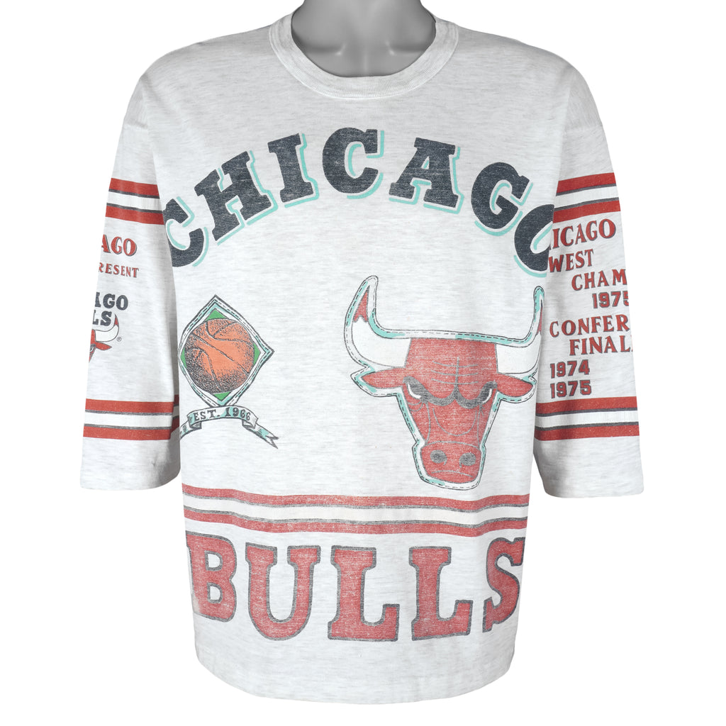 NBA (Long Gone) - Chicago Bulls Midwest Division Champs T-Shirt 1990 Large Vintage Retro Basketball