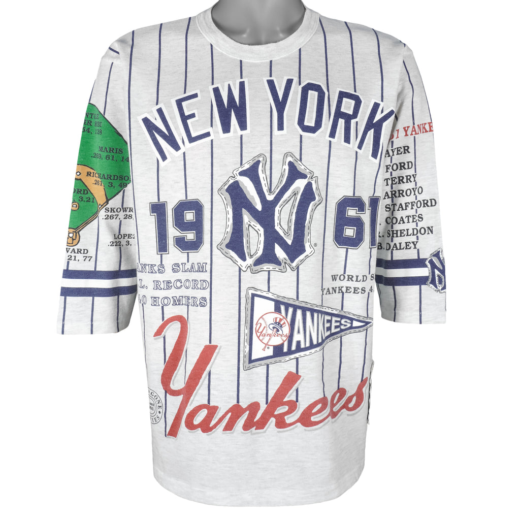 MLB (Long Gone) - New York Yankees 1961 World Series Champs T-Shirt 1991 Large Vintage Retro Baseball