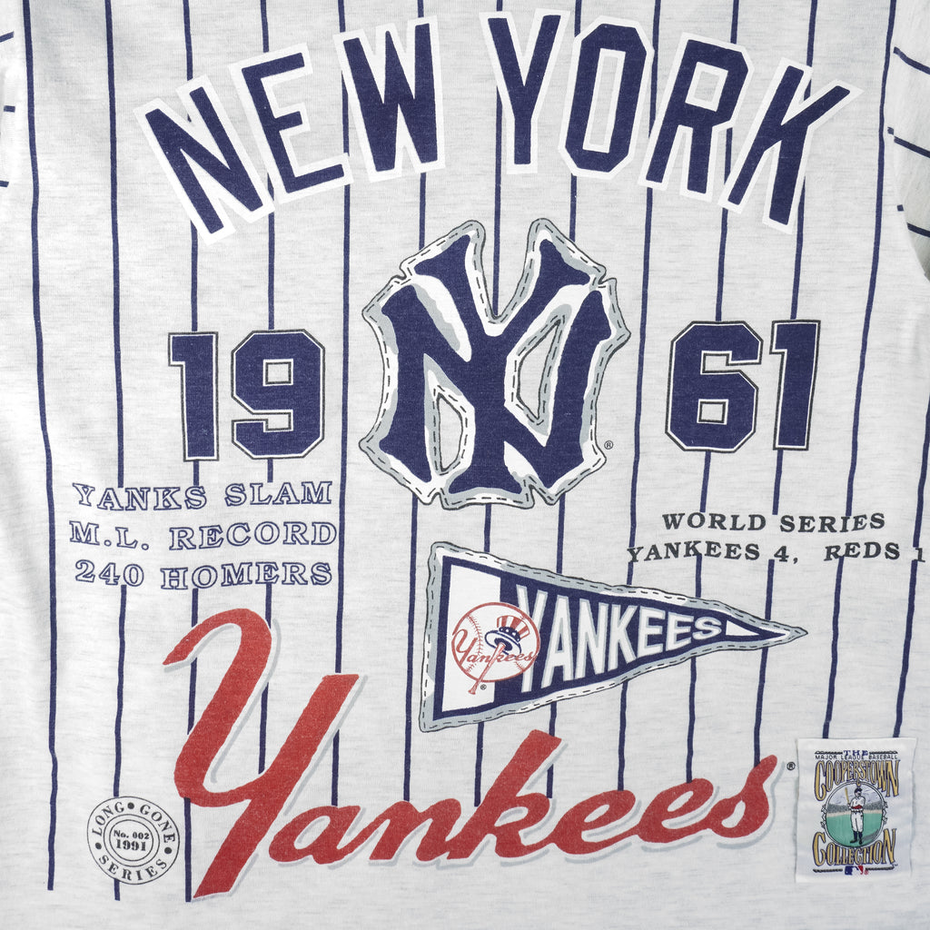 MLB (Long Gone) - New York Yankees 1961 World Series Champs T-Shirt 1991 Large Vintage Retro Baseball