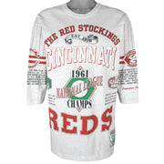 MLB (Long Gone) - Cincinnati Reds 1961 National League Champs T-Shirt 1990s Large Vintage Retro Baseball