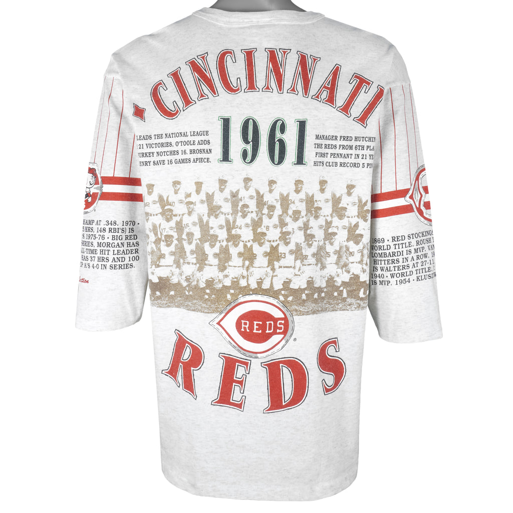 MLB (Long Gone) - Cincinnati Reds 1961 National League Champs T-Shirt 1990s Large Vintage Retro Baseball