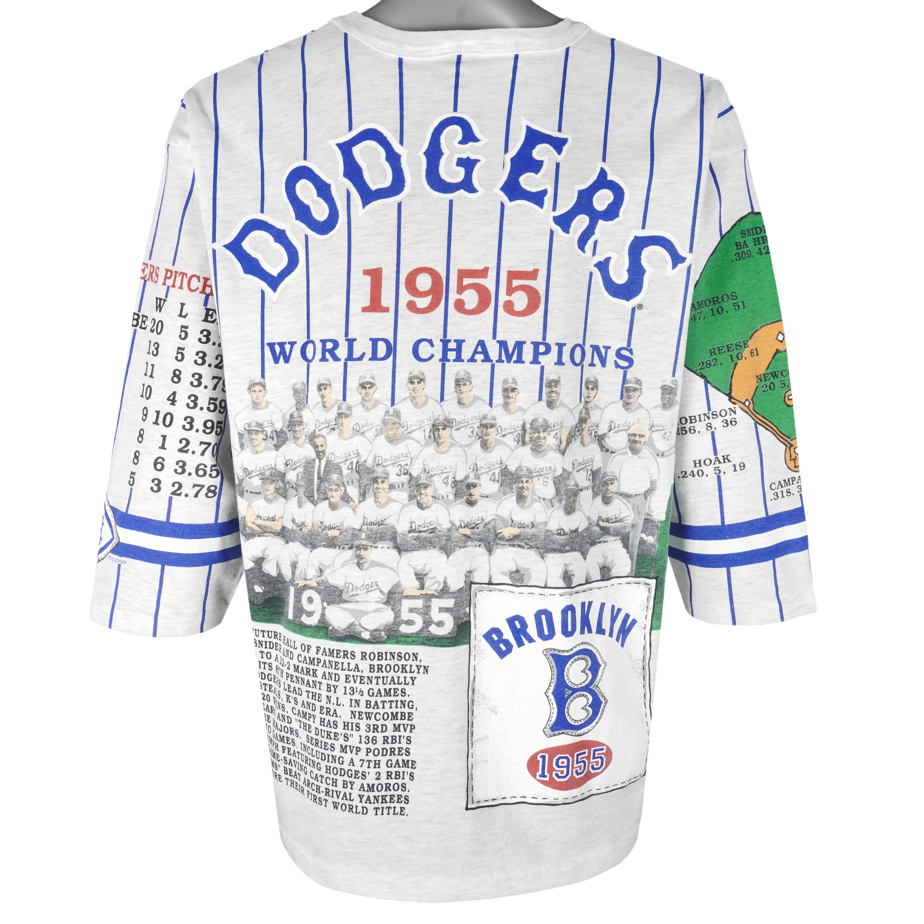Men’s Mitchell & Ness 1955 Brooklyn Dodgers World Champions Charcoal Grey  T-Shirt