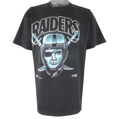 NFL (Salem) - Oakland Raiders Helmet Single Stitch T-Shirt 1992 X-Large