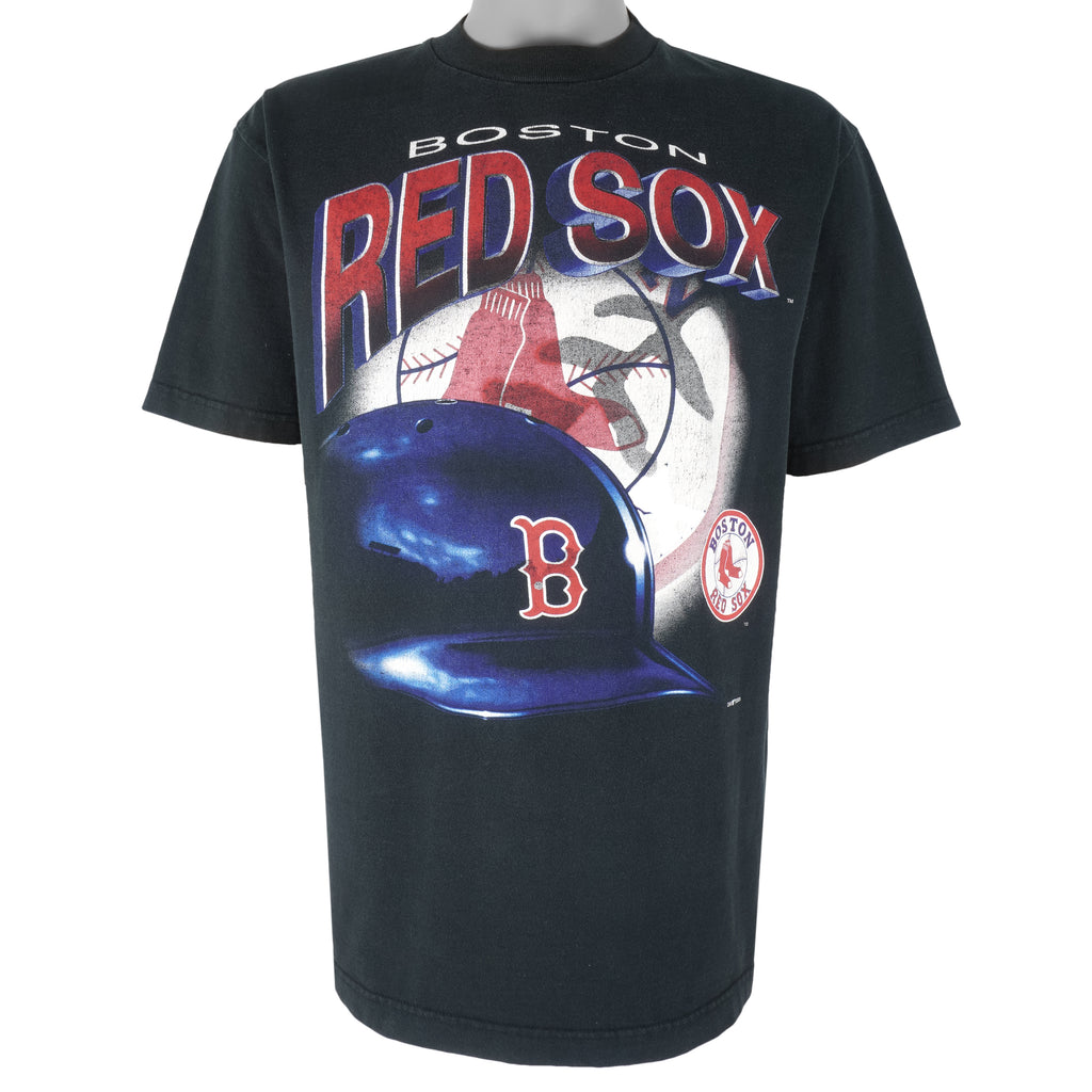 MLB (True Fan) - Boston Red Sox Helmet T-Shirt 2001 Large Vintage Retro Baseball