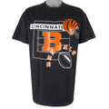 NFL (Hanes) - Cincinnati Bengals Helmet Single Stitch T-Shirt 1990s Large Vintage Retro Football