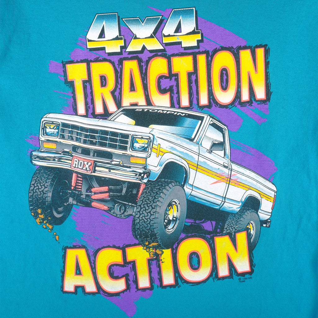 Vintage (SSI) - 4x4 Traction Action Single Stitch T-Shirt 1992 X-Large Vintage Retro