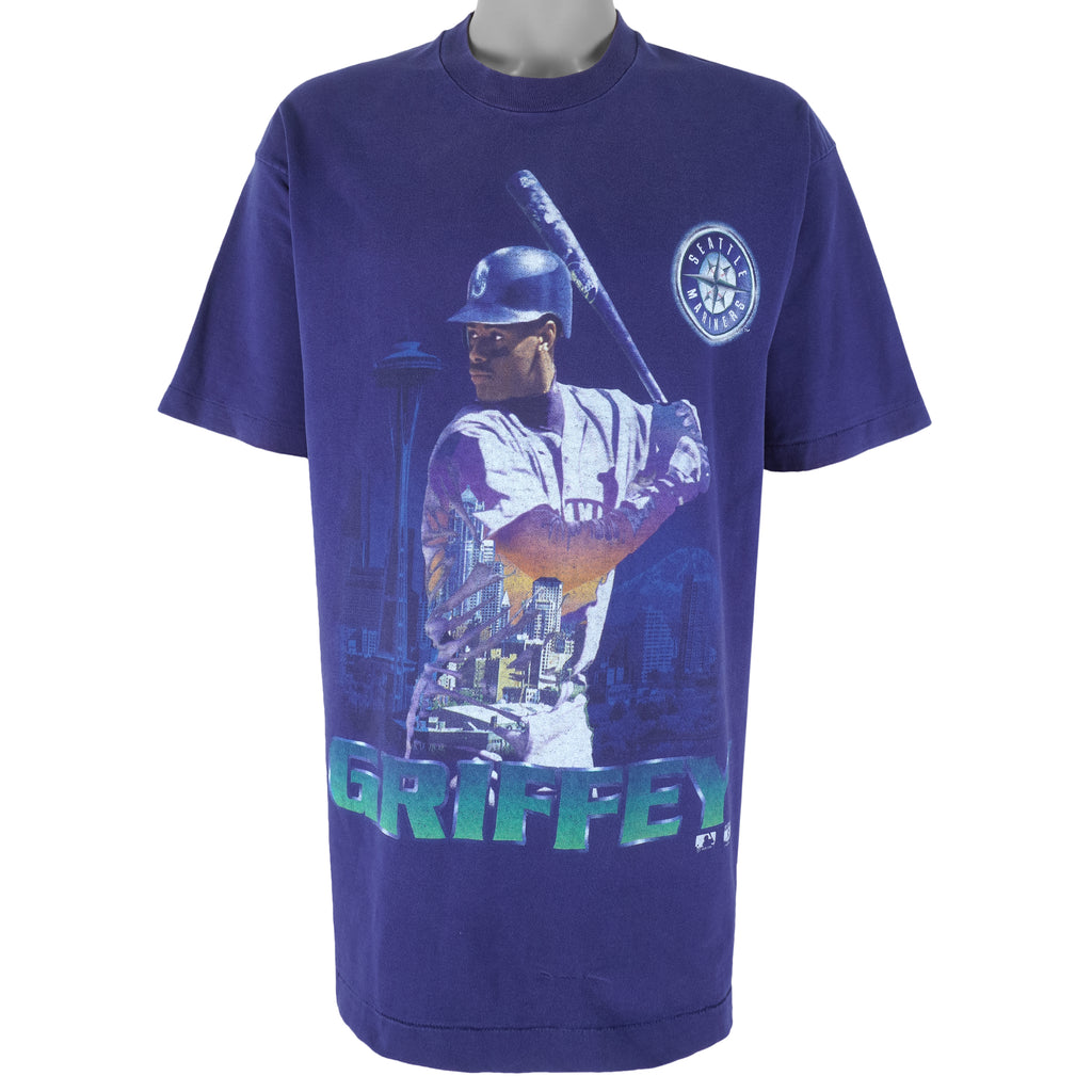 MLB (Salem) - Seattle Mariners Griffey Single Stitch T-Shirt 1995 X-Large Vintage Retro Baseball