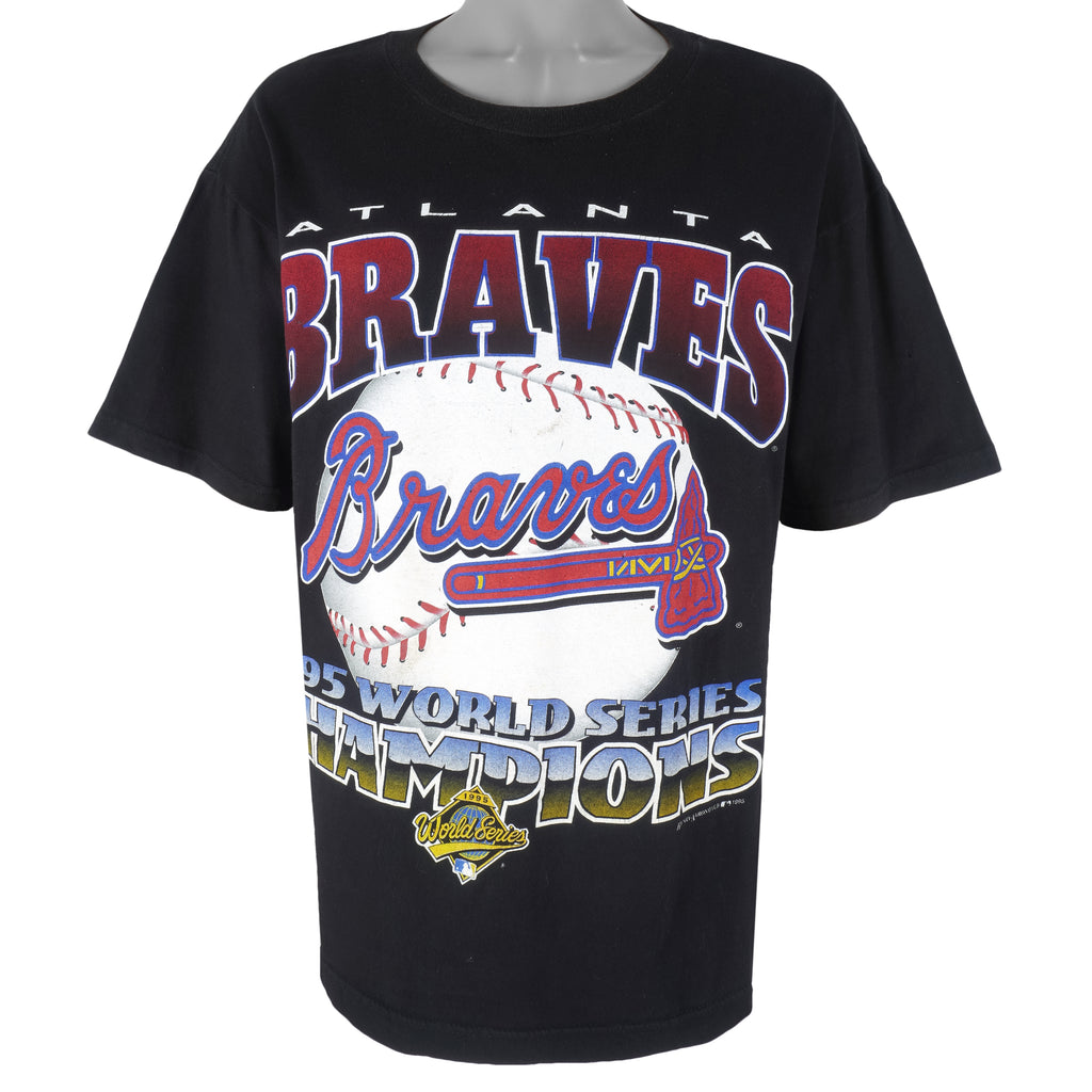 MLB (True Fan) - Atlanta Braves World Series Champions T-Shirt 1995 X-Large Vintage Retro Baseball