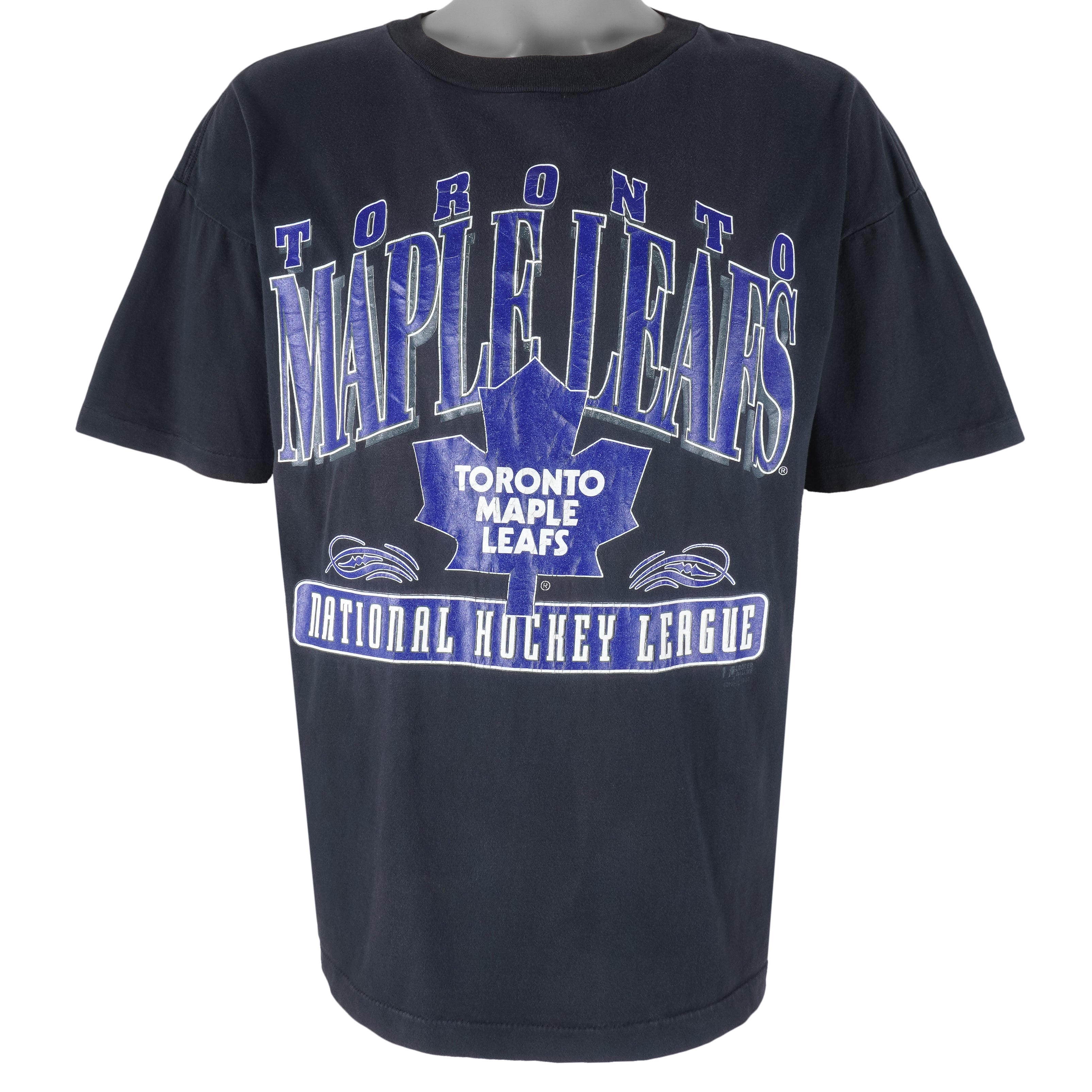 NHL (Chalk Line) - Toronto Maple Leafs Single Stich T-Shirt 1994 Large Vintage Retro Hockey