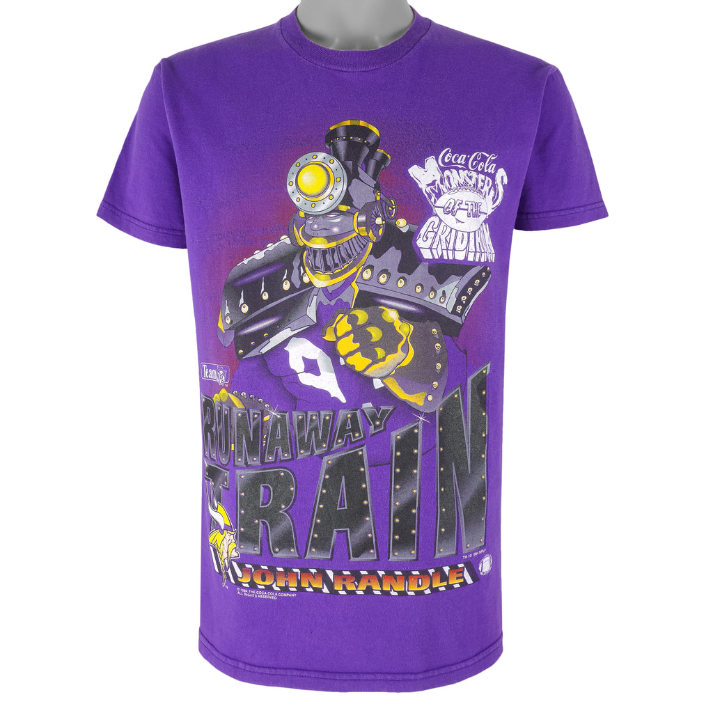 NFL (League Leader) - Minnesota Vikings Runaway Train T-Shirt 1994 Medium Vintage Retro Football