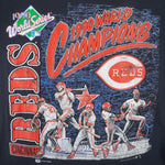 MLB (Nutmeg) - Cincinnati Reds World Champions Single Stitch T-Shirt 1990 Large Vintage Retro Baseball