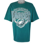 NFL (Logo 7) - Philadelphia Eagles Single Stitch T-Shirt 1996 X-Large Vintage Retro Football