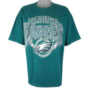 NFL (Logo 7) - Philadelphia Eagles Single Stitch T-Shirt 1996 X-Large Vintage Retro Football