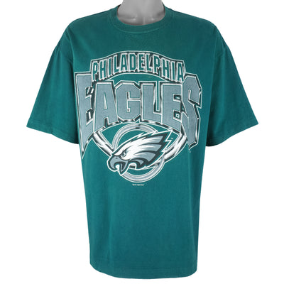 NFL (Logo 7) - Philadelphia Eagles Single Stitch T-Shirt 1996 X-Large