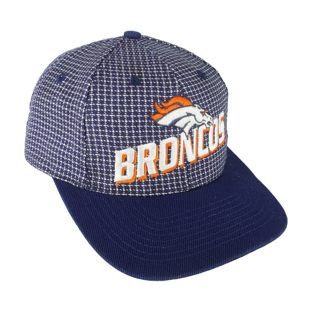 NFL (Logo Athletic) - Denver Broncos Embroidered Plaid Snapback Hat 1990s OSFA