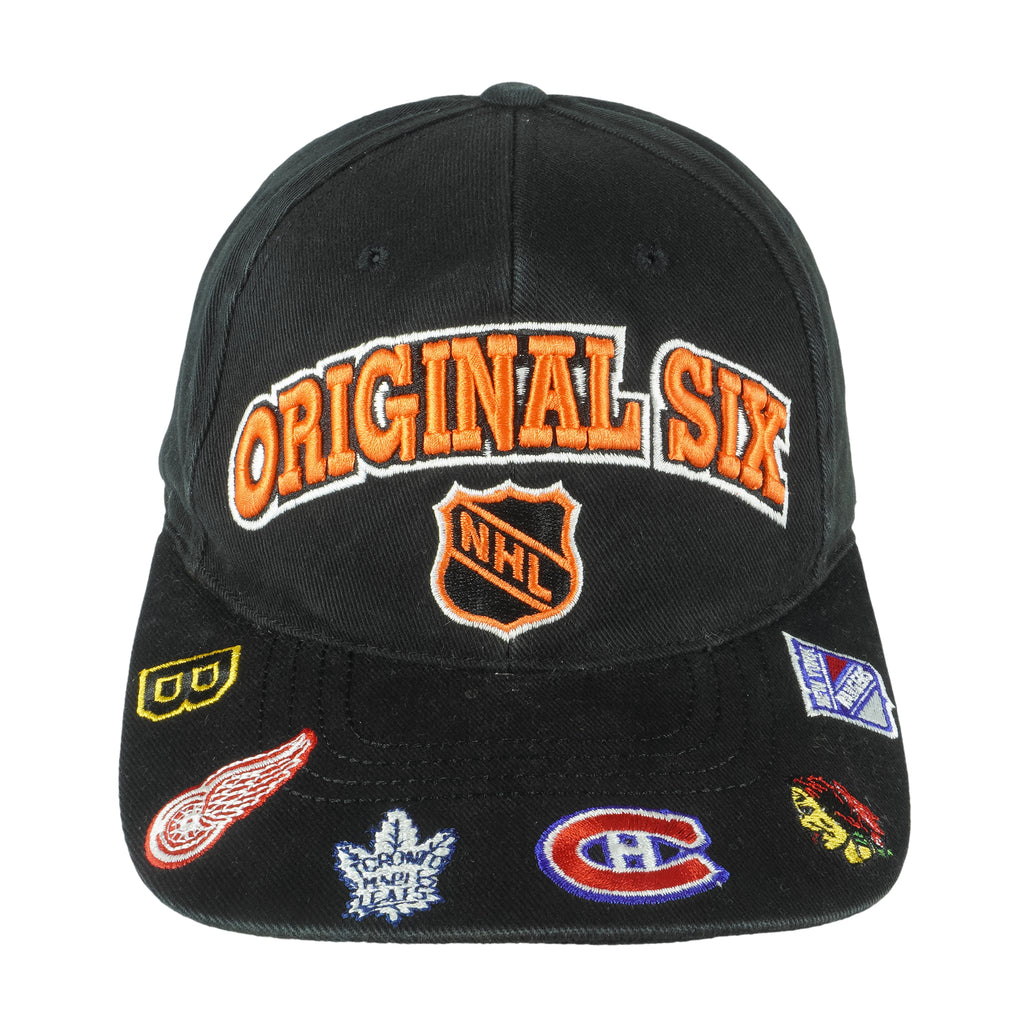 NHL (American Needle) - Original Six Embroidered Team Logos Strapback Hat 1990s OSFA Vintage Retro Hockey