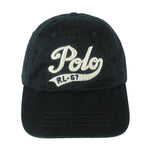 Ralph Lauren (Polo) - Black Embroidered Strapback Hat 1990s OSFA Vintage Retro