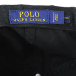 Ralph Lauren (Polo) - Black Embroidered Strapback Hat 1990s OSFA Vintage Retro
