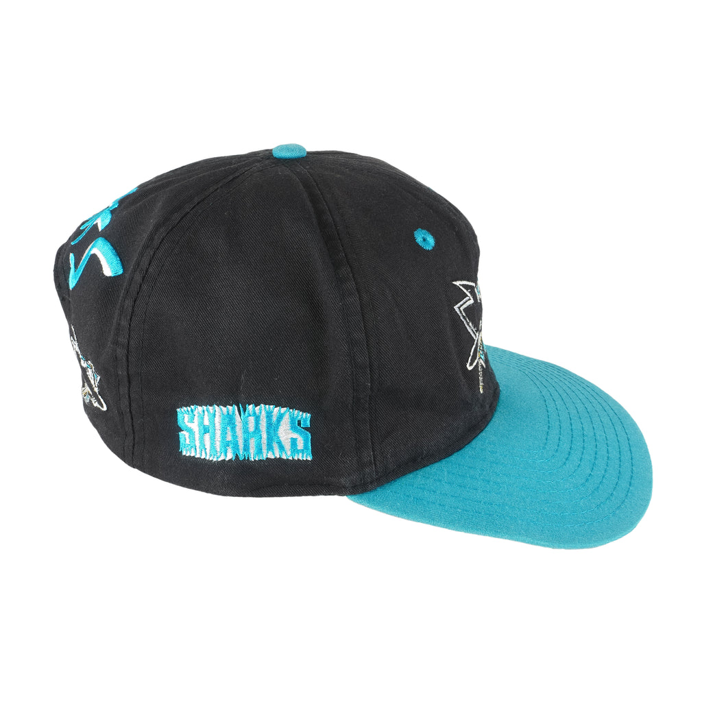 NHL (Twins) - San Jose Sharks Embroidered Snapback Hat 1990s OSFA