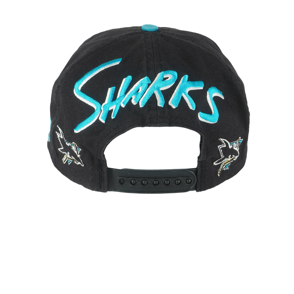 NHL (Twins) - San Jose Sharks Embroidered Snapback Hat 1990s OSFA