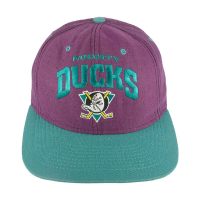 NHL (Nutmeg) - Anaheim Mighty Ducks Snapback Hat 1990s OSFA