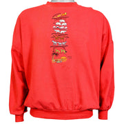 Vintage - Red Dash Africa Screen Crew Neck Sweatshirt Large Vintage Retro