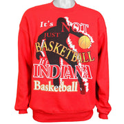 Vintage - Red Its Not Just Basketball Its Indiana Basketball Crew Neck Sweatshirt Medium Vintage Retro