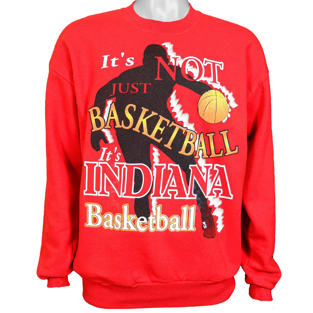 Vintage - Red Its Not Just Basketball Its Indiana Basketball Crew Neck Sweatshirt Medium Vintage Retro