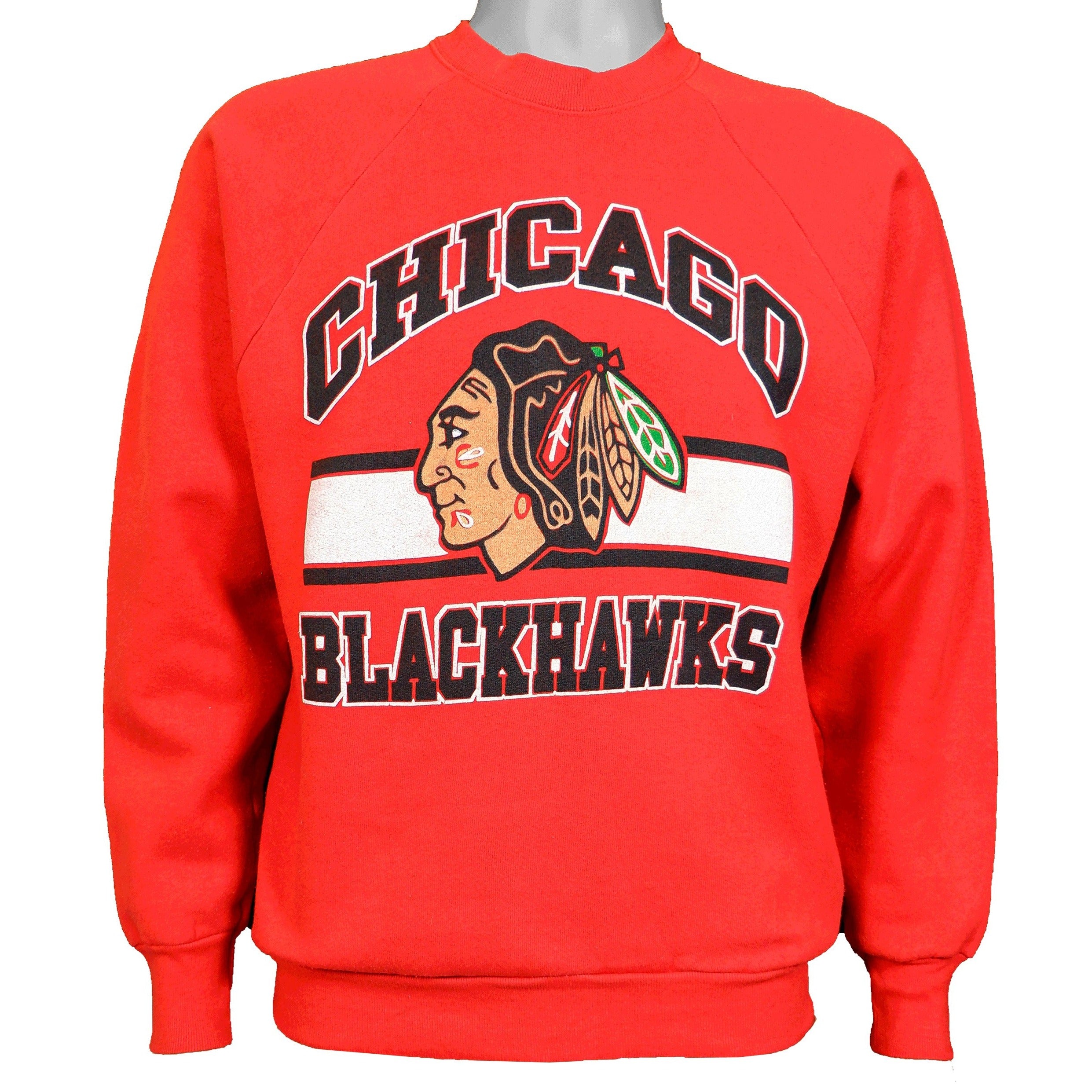 Vintage 1990s Chicago Blackhawks NHL Crewneck Sweatshirt Large Red