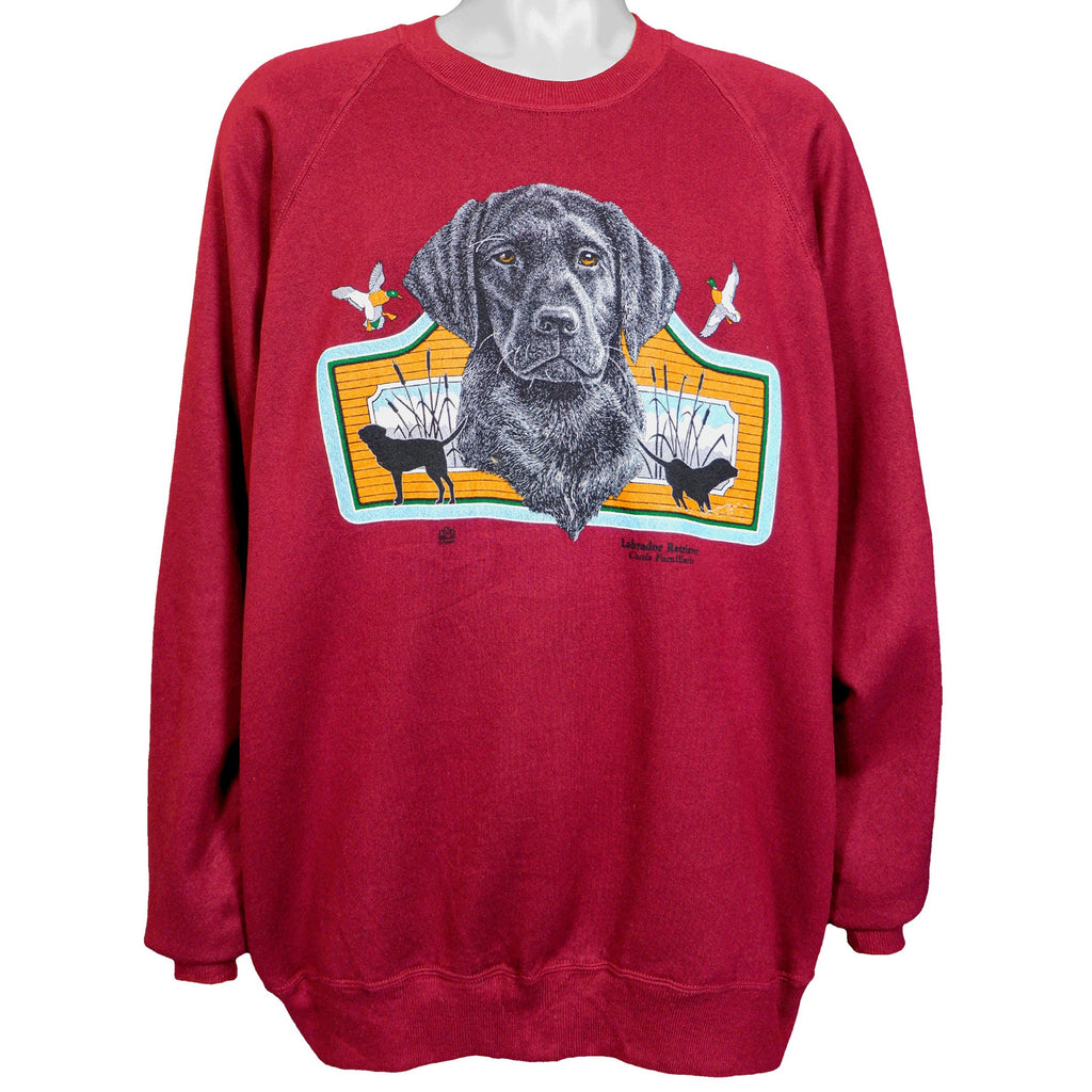 Vintage - Purple Labrador Retriver Sweatshirt 1990s X-Large Vintage Retro