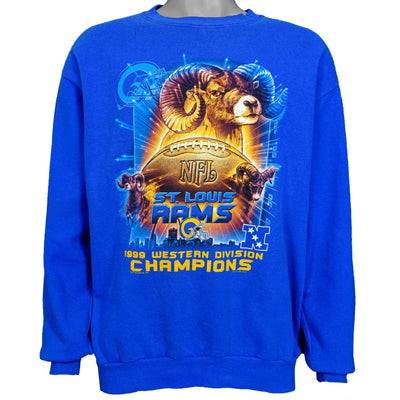 NFL (CSA) - St. Louis Rams, Western Division Champions Crew Neck Sweatshirt 1999 Medium