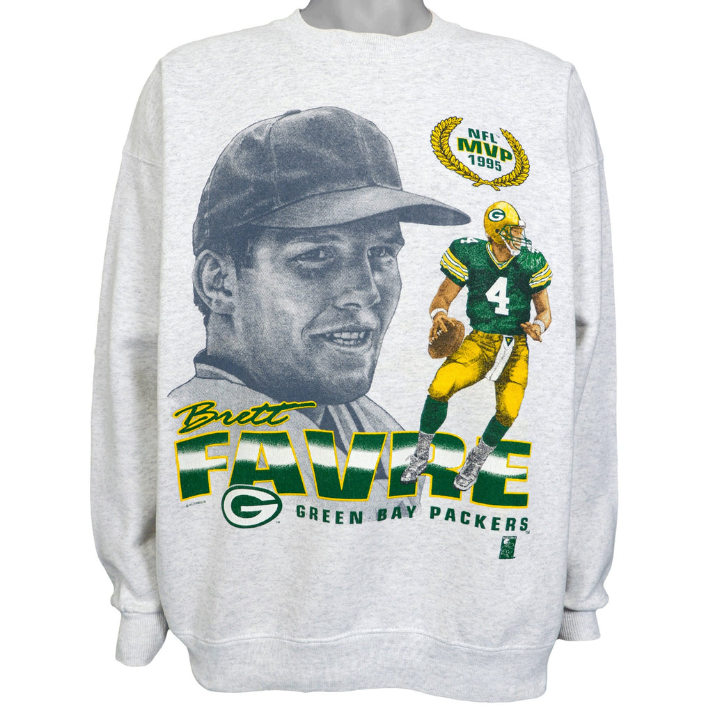 NFL (Nutmeg) - Packers Brett Favre Sweatshirt 1995 X-Large Vintage Retro Football