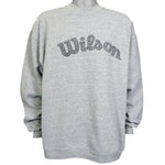 Wilson - Grey Big Spell-Out Sweatshirt 1990s XX-Large