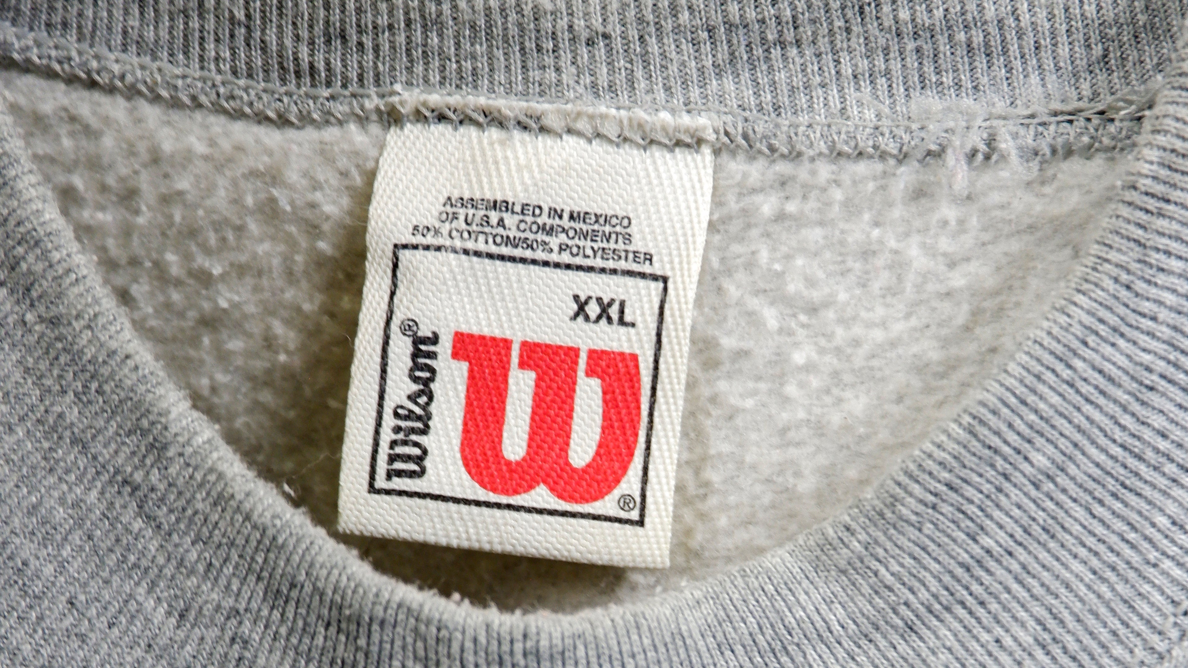 Wilson - Grey Big Spell-Out  Sweatshirt 1990s XX-Large Vintage Retro