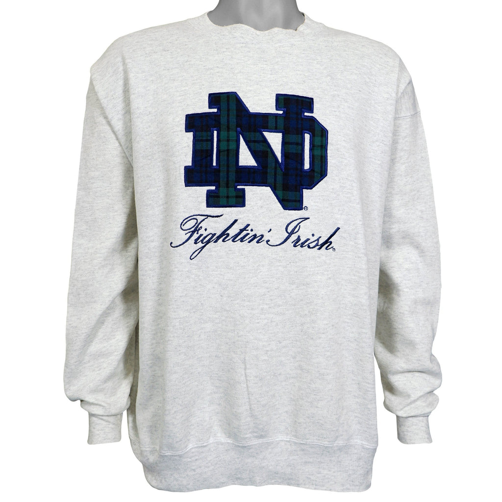 NCAA - Notre Dame Fighting Irish Big Logo Sweatshirt 1990s Large Vintage Retro College Basketball Football