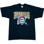 MLB(Pro Player) - Black Pittsburgh Pirates T-Shirt 1997 Large Vintage Retro Baseball 