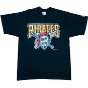 MLB(Pro Player) - Black Pittsburgh Pirates T-Shirt 1997 Large Vintage Retro Baseball 