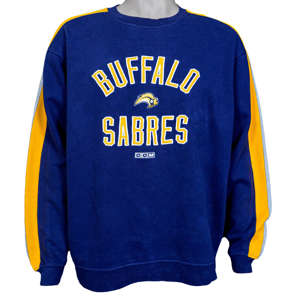 NHL (CCM) - Buffalo Sabres Sweatshirt 1990s Medium Vintage Retro Hockey