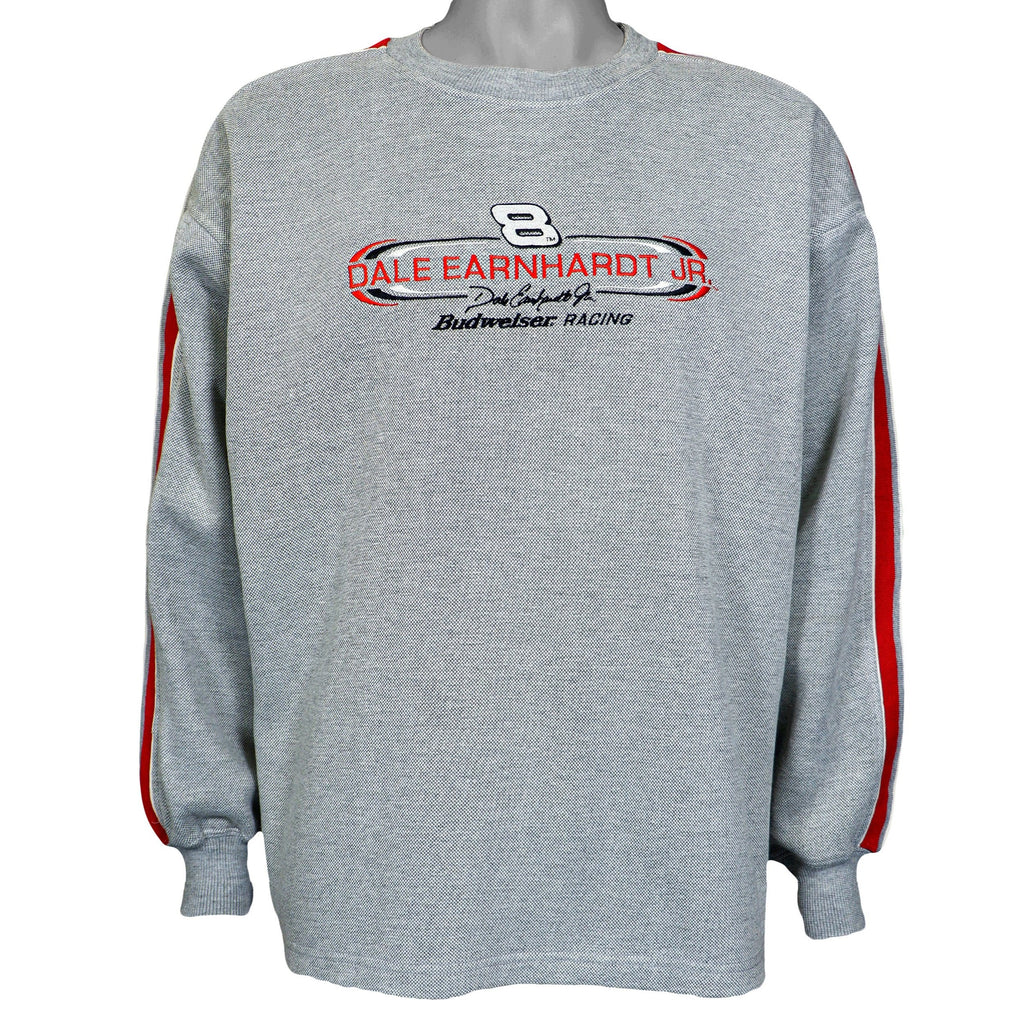 NASCAR - Dale Earnhardt Jr. Budweiser Racing Sweatshirt 1990s Large Vintage Retro