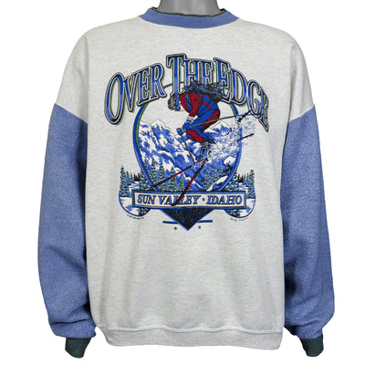 Vintage - Grey & Blue Sun Valley - Idaho Crew Neck Sweatshirt 1995 X-Large