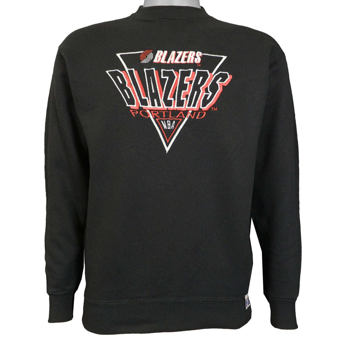 NBA (Logo 7) - Portland Blazers Crew Neck Sweatshirt 1990s Medium Vintage Retro Basketball